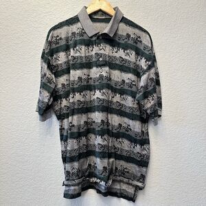 Descente Golf Collection Black Brown Short Sleeve Polo‎ Shirt Medium River Place